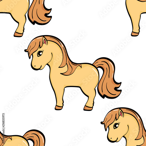 Seamless background  animal object. A horse  a pony.