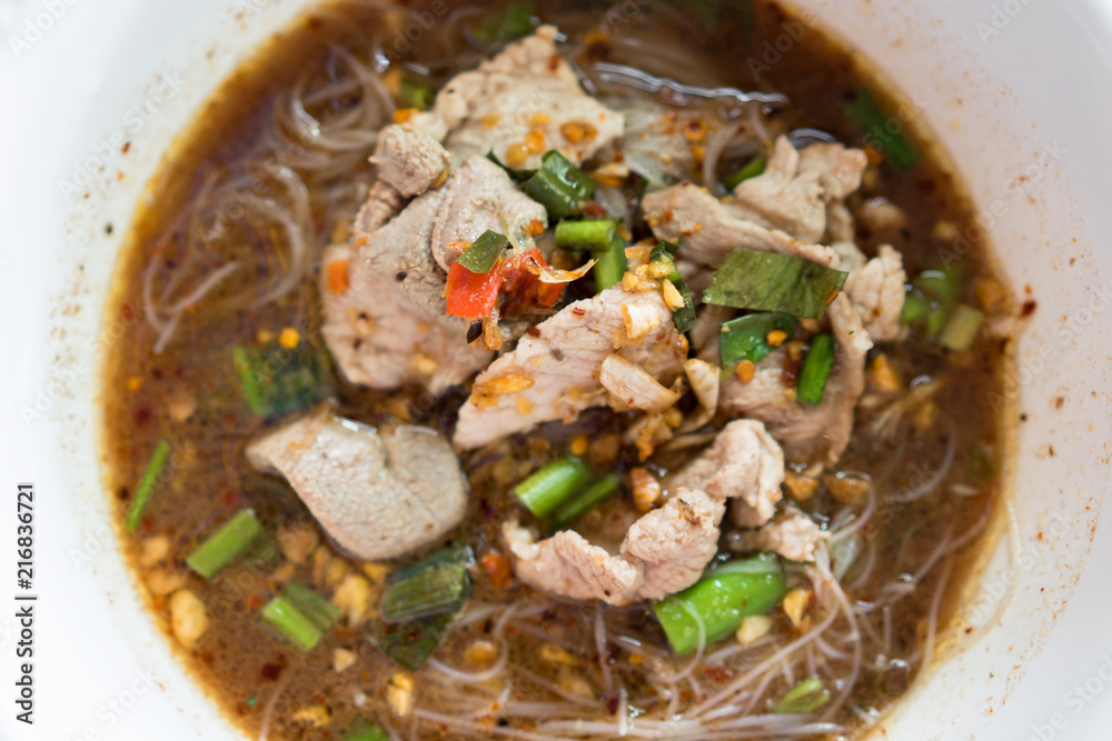 Thai Food concept. Top view Thai Noodles spicy Thai Food concept. Top view Thai Noodles spicy