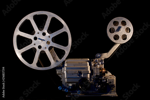 movie projector on black background