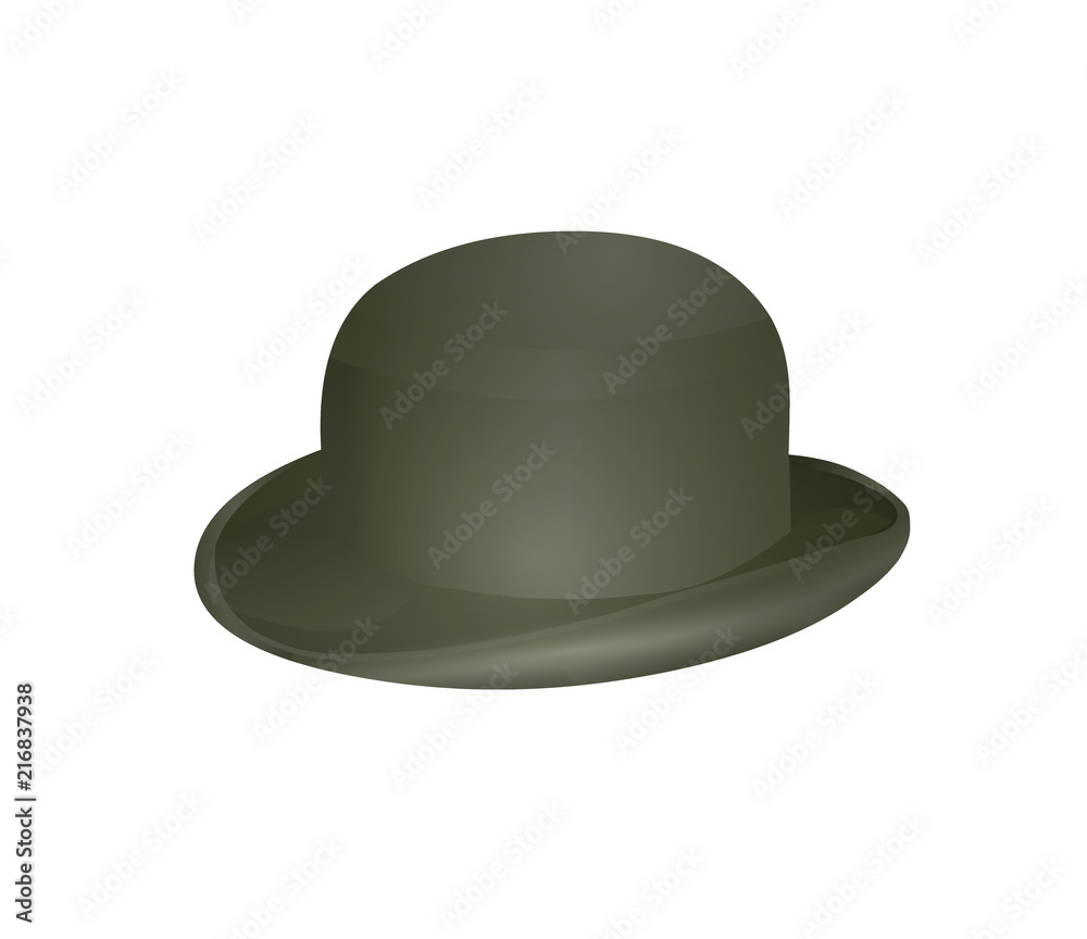 Bowler hat vector illustration isolated on white Bowler hat vector illustration isolated on white
