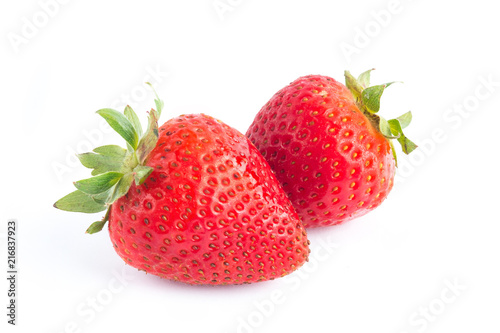 strawberries fruit on white background