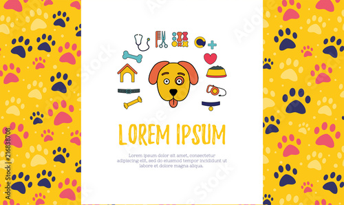pet advertising banner templates. Place for text. veterinary clinic and pet shop.