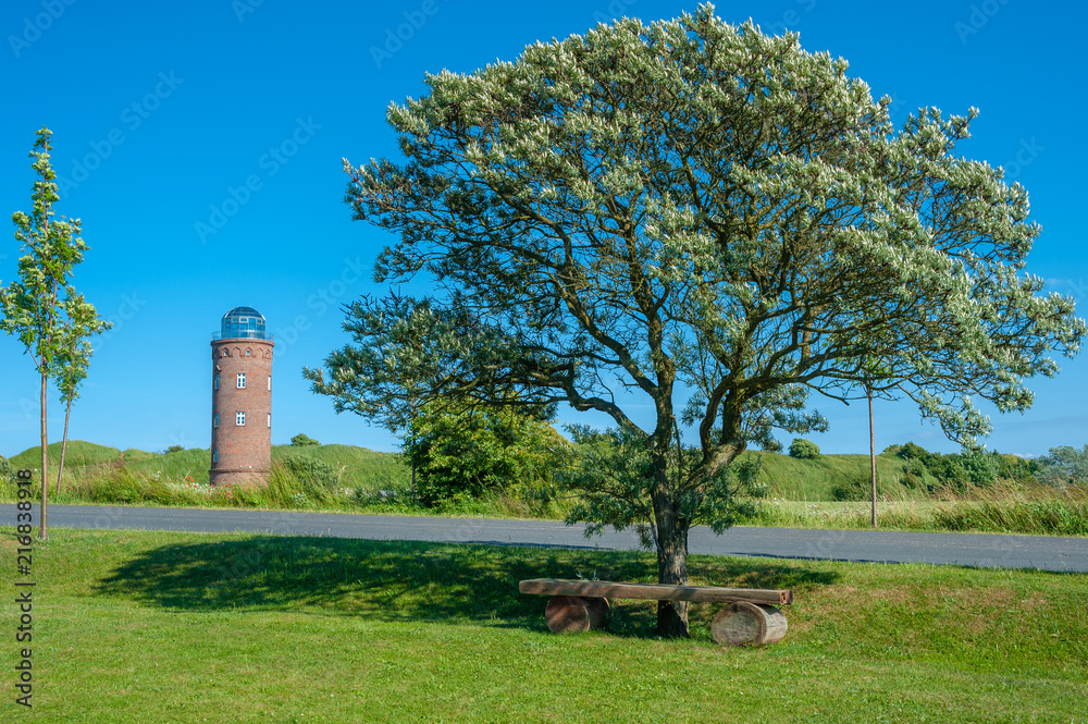 Landscape with former Marinepeilturm tower at Cape Arkona