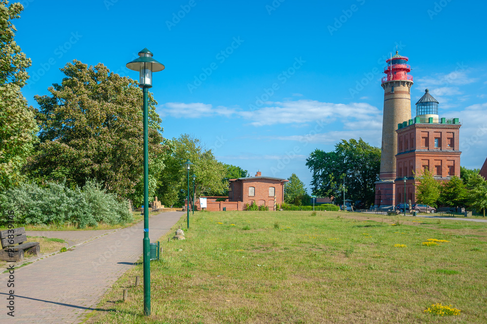 Schinkelturm tower and the new lighthouse at Cape Arkona