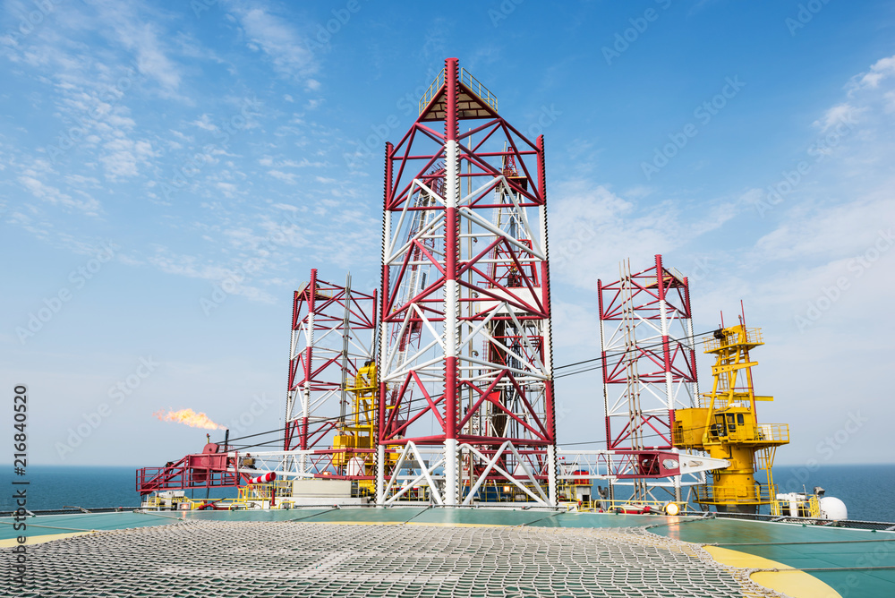 Offshore Drilling. Oil rig with Oil and gas industrial platform for ...