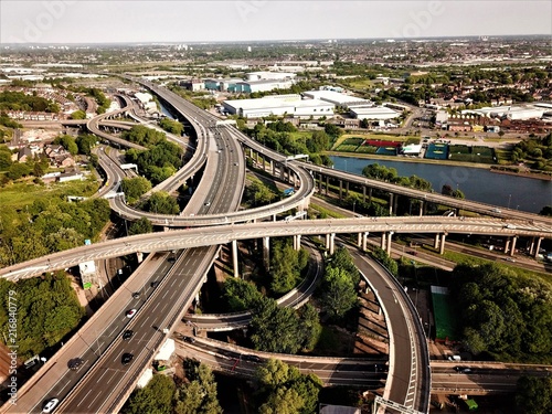 Aerial photo of Spaghetti Junction Birmingham Uk