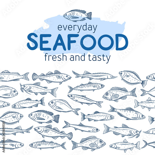 Seamleess border fish.