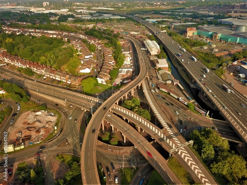 Aerial photo of Spaghetti Junction Birmingham Uk