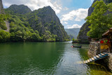 Macedonia Canyon Matka Boat Ride in the valley in Summer