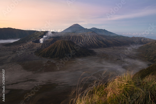Mount Bromo volcano (Gunung Bromo) during sunrise