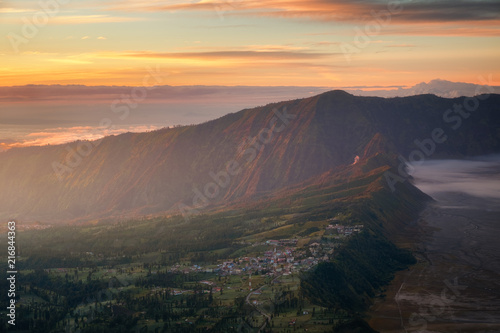 Cemoro lawang village view in morning, East Java, Indonesia