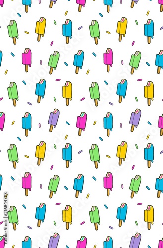 ice cream colorfull vector seamless pattern
