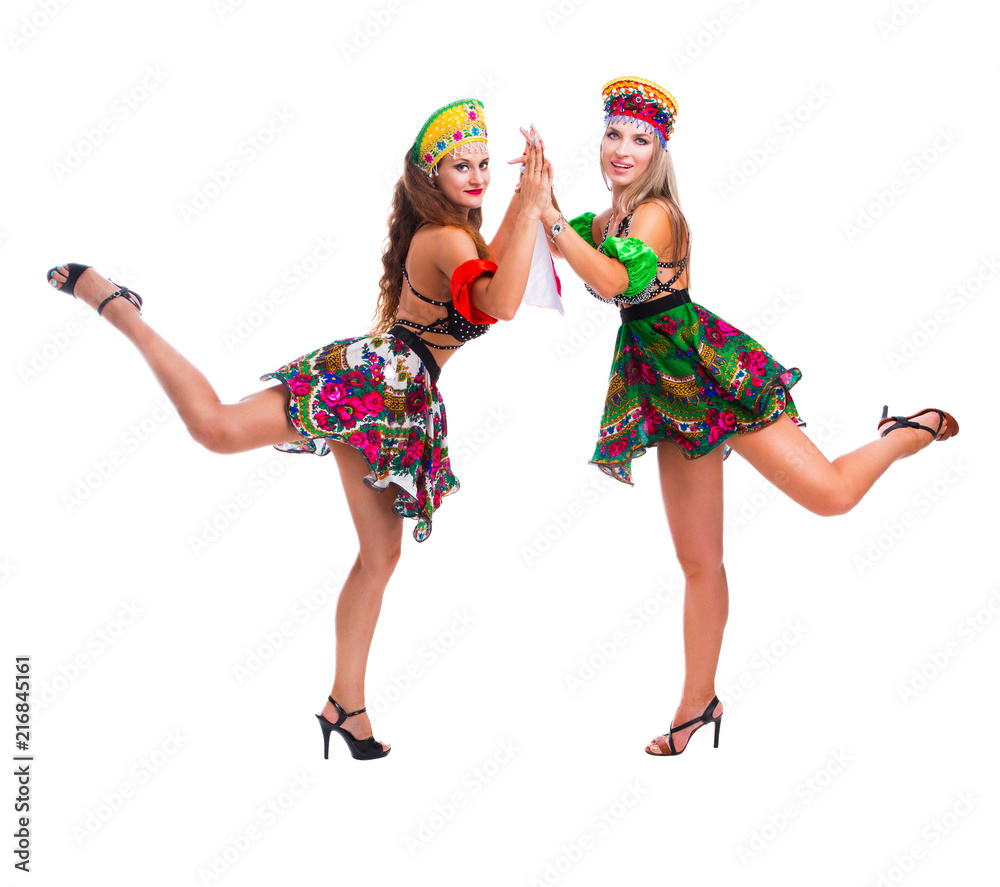 dancers performing russian traditional folk dance, dancers performing russian traditional folk dance,
