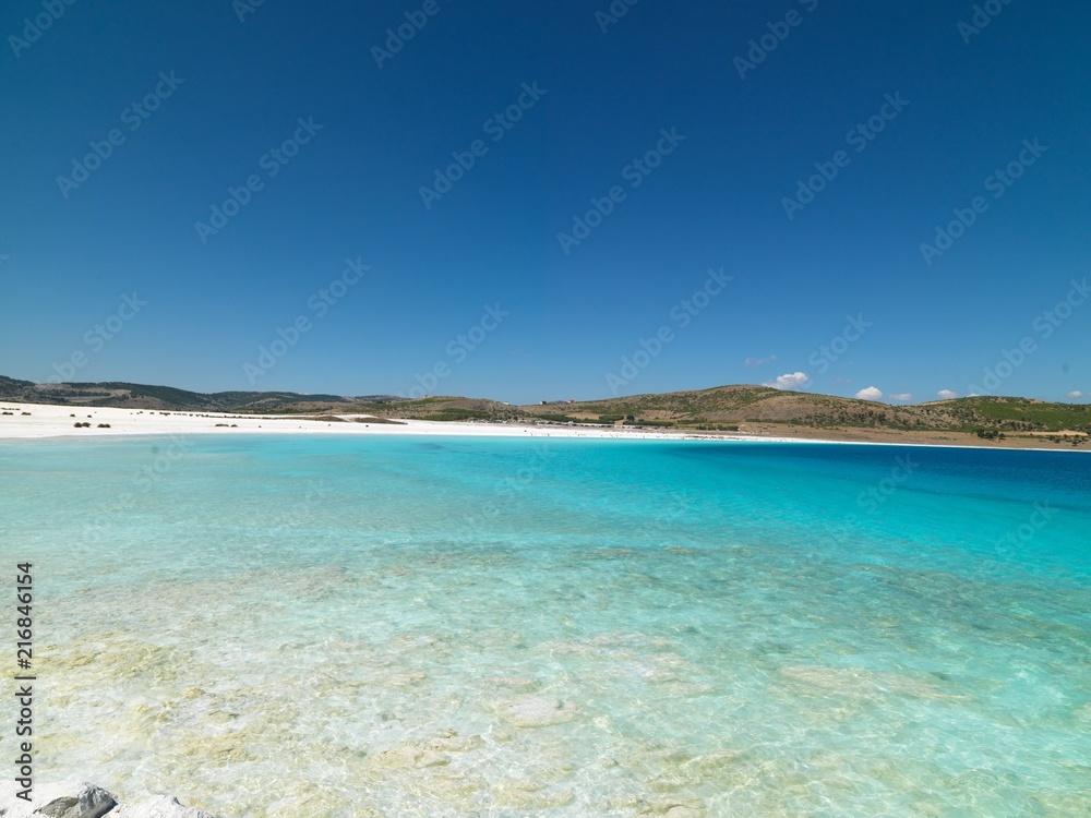 Salda lake beach in Burdur province of Turkey