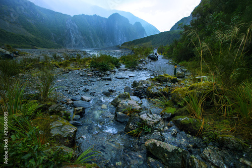 beautiful scenic of natural trail in fox glacier most popular traveling destination in southland new zealand