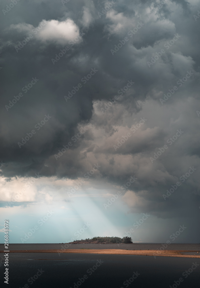 Island in the Finnish Gulf. Weather deteriorates Island in the Finnish Gulf. Weather deteriorates