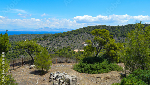 AEGINA, GREECE - JUNE 19: The Temple of Aphaia in Aegina, Greece on June 19, 2017. photo