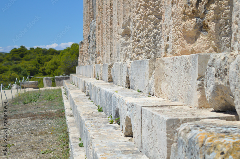 AEGINA, GREECE - JUNE 19: The Temple of Aphaia in Aegina, Greece on June 19, 2017.