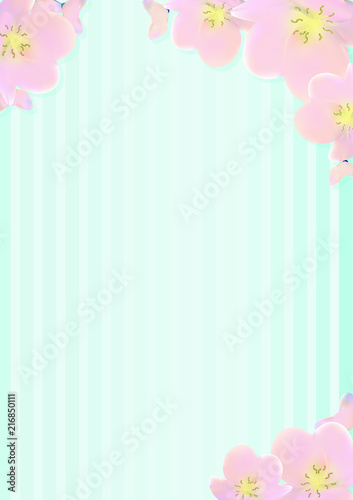 Vintage postcard with rosehips on a blue striped background.