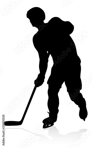 Silhouette Ice Hockey Player
