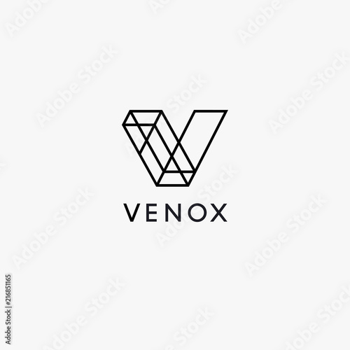 Vector logo design template for business. Letter V