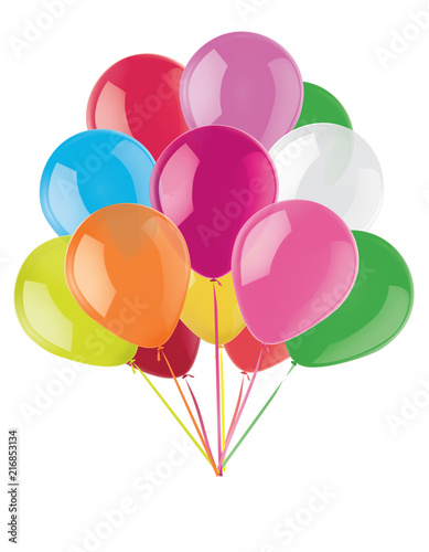 Birthday party balloon set. Realistic vector 3d illustration