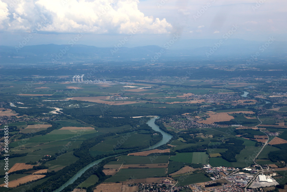 Vue aérienne de la Vallée du Rhône