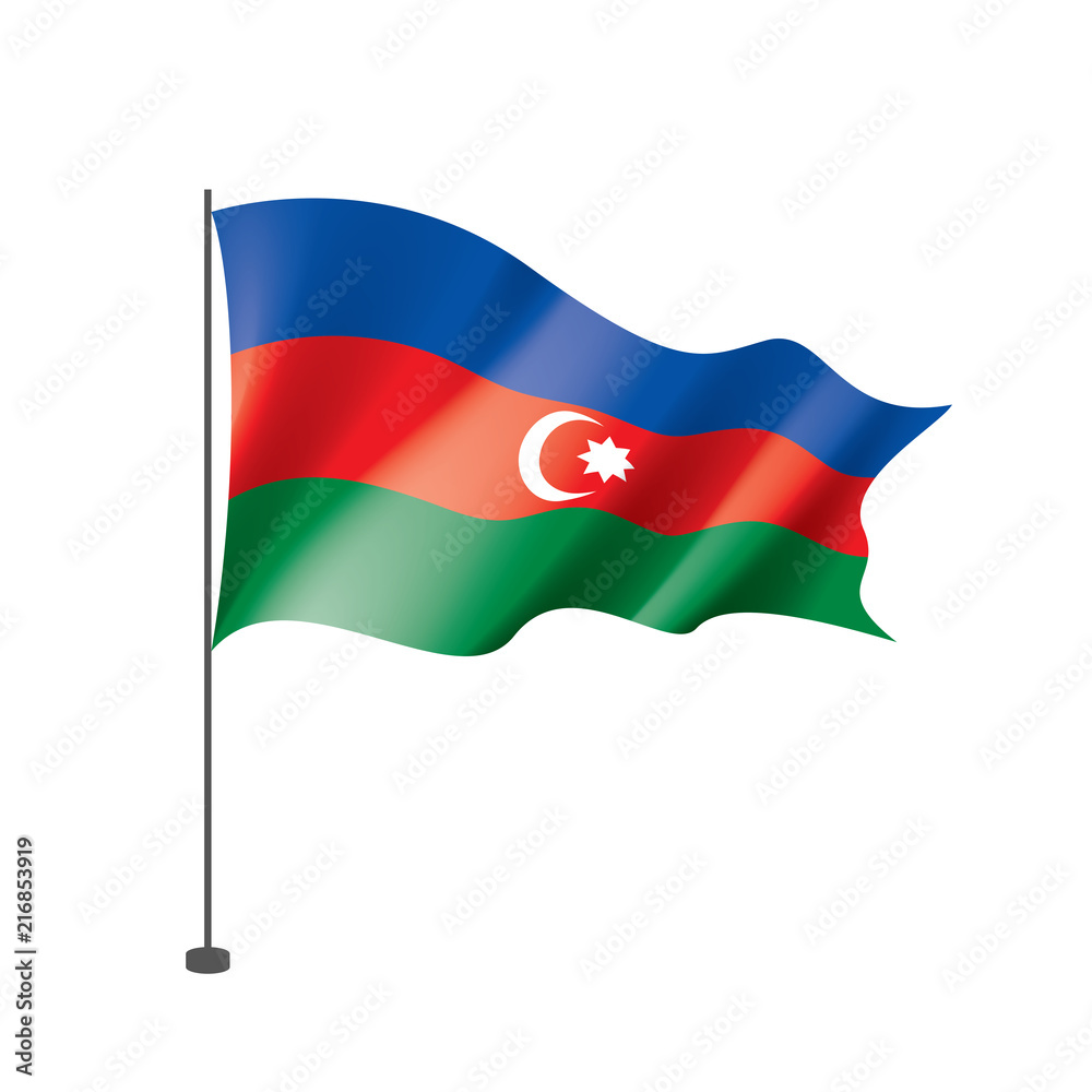 Obraz premium Azerbaijan flag, vector illustration