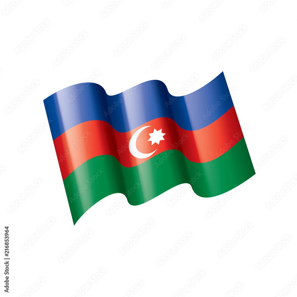 Fototapeta premium Azerbaijan flag, vector illustration
