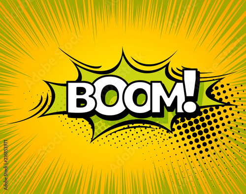 Boom. Background with Boom comic book explosion vector design pattern