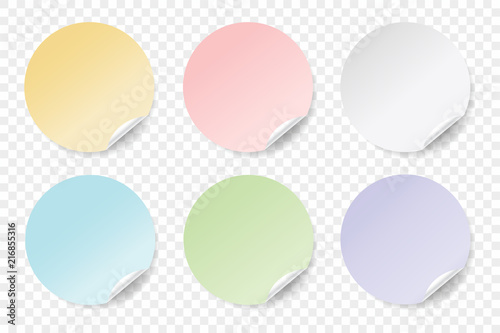 Round colorful stickers set. EPS 10. Vector illustration