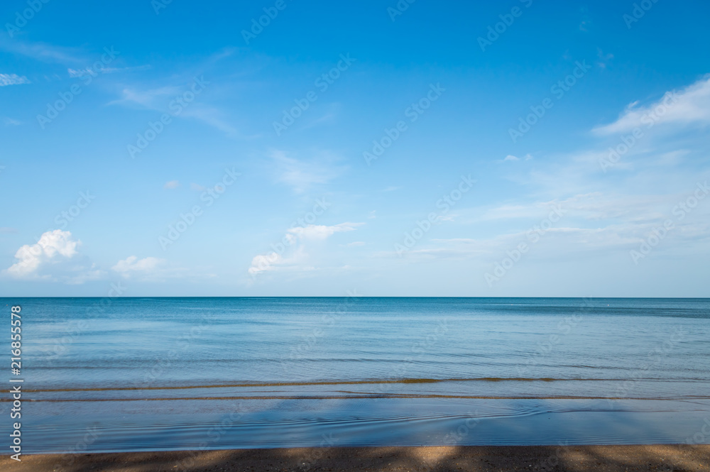 Vivid fresh bright colorful of Blue sky and sea in Thailand, Beautiful nature background.
