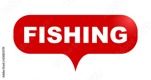 red vector bubble banner fishing