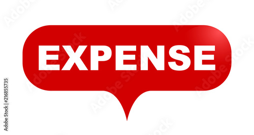 red vector bubble banner expense