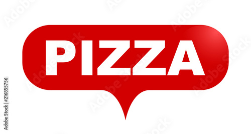 red vector bubble banner pizza