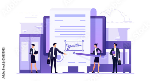 Business concept of contracting online.