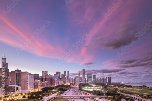 Chicago city skyline