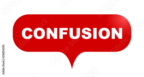 red vector bubble banner confusion