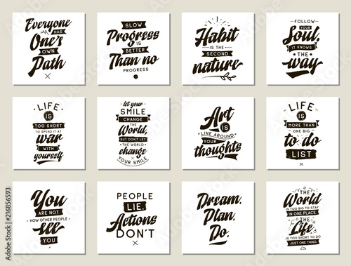 Set of cards with quotes.