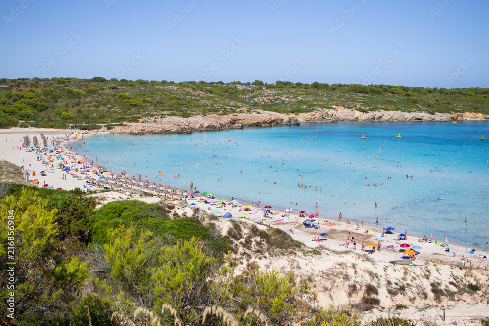 Son Parc beach in Menorca, Spain