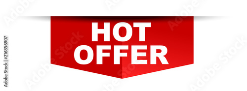 red vector banner hot offer