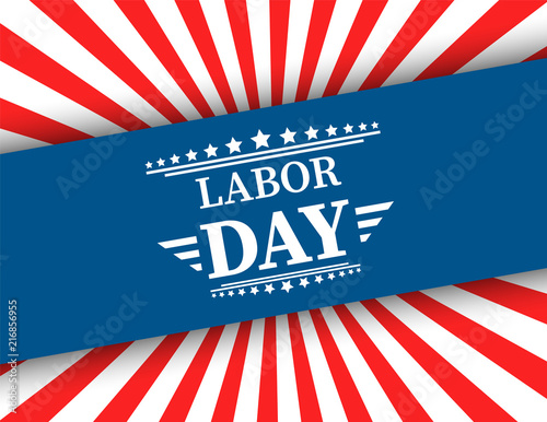 Waving American flag with typography Labor Day, September 7th, United state of America, American Labor day design. Beautiful USA flag Composition. Labor Day poster design.