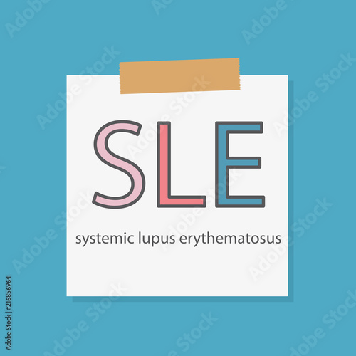 SLE Systemic Lupus Erythematosus written in a notebook paper- vector illustration