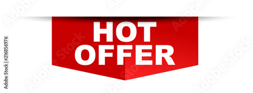 red vector banner hot offer