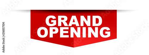red vector banner grand opening