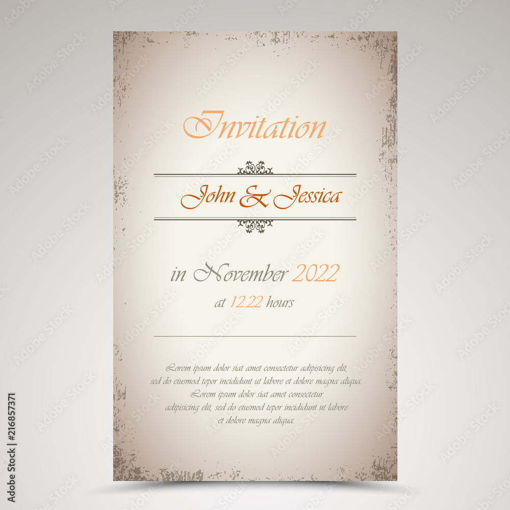 Wedding announcement in old style template