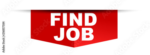 red vector banner find job