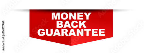 red vector banner money back guarantee photo