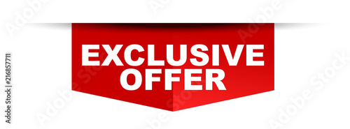 red vector banner exclusive offer