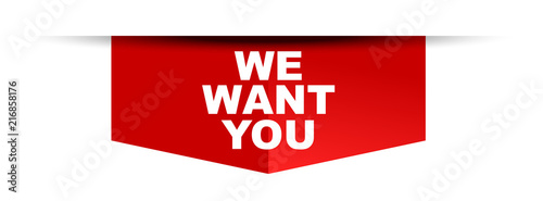 red vector banner we want you